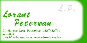 lorant peterman business card